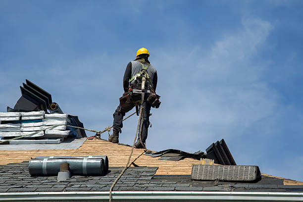 Professional Flat Roof Repair technician working in Bellefontaine, MS